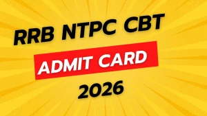 RRB NTPC Admit Card 2026