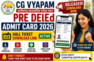 CG Vyapam Pre DElEd Admit Card 2026
