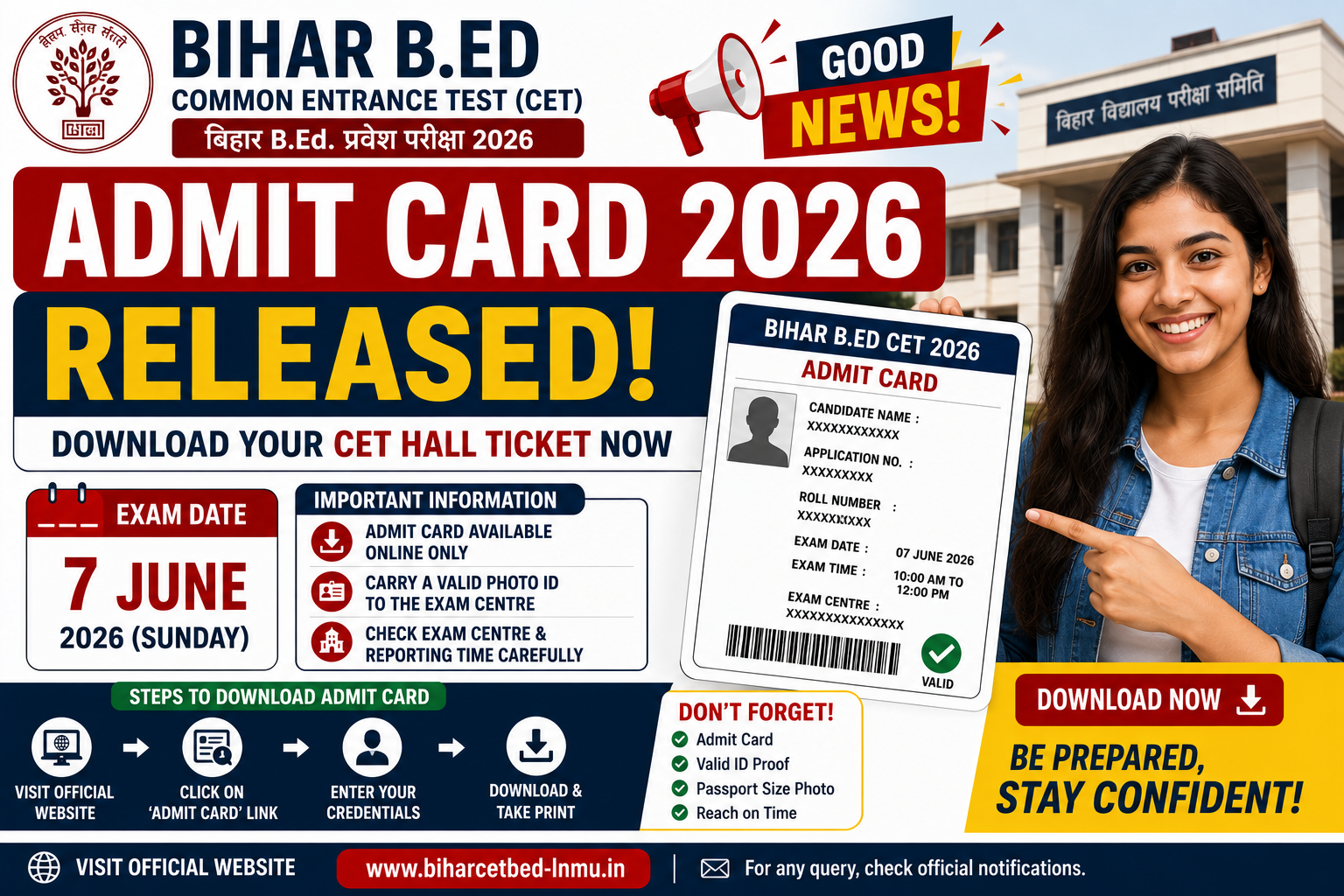 Bihar B.Ed Admit Card 2026