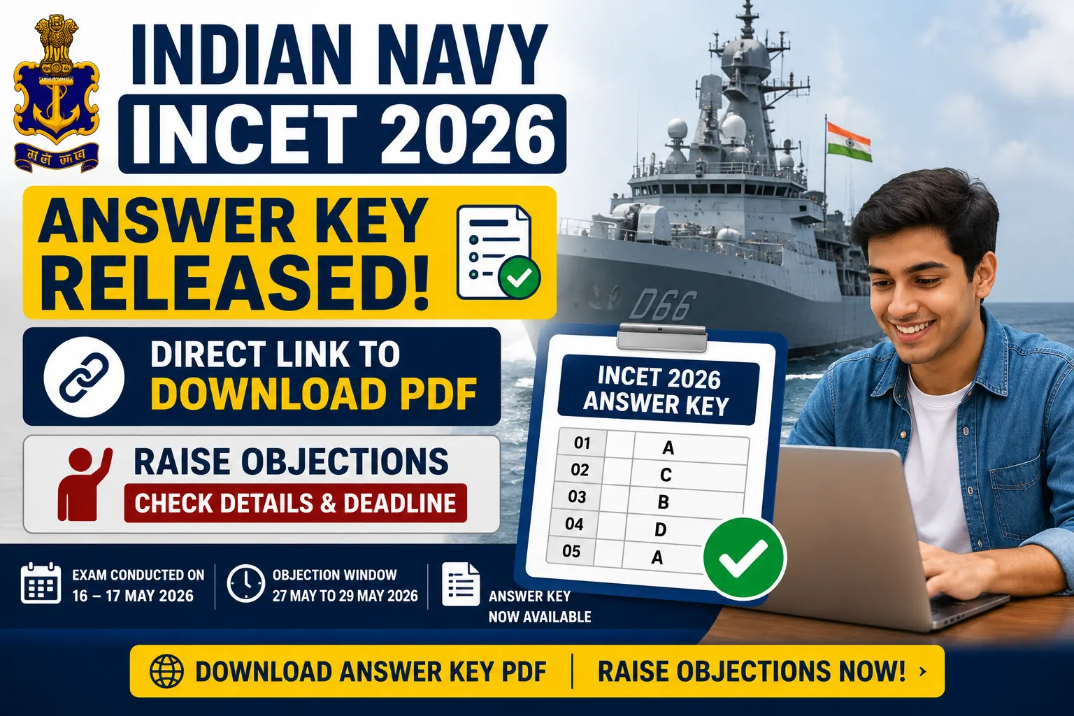 Indian Navy INCET Answer Key 2026