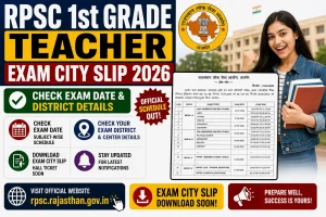 RPSC 1st Grade Teacher Exam City Slip 2026