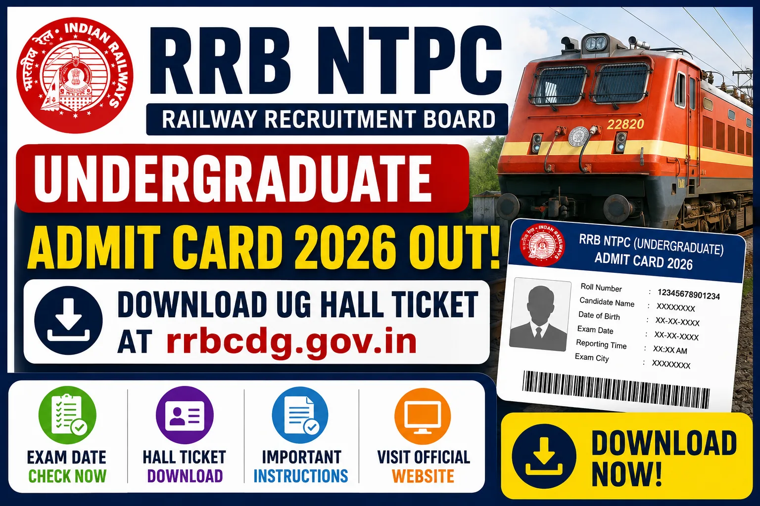 RRB NTPC UG Admit Card 2026