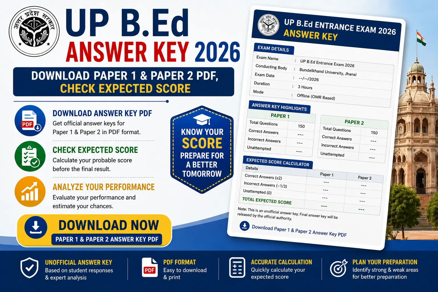 UP B.Ed Answer Key 2026