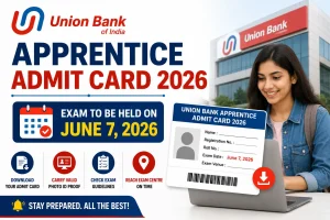 Union Bank Apprentice Admit Card 2026