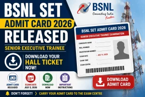 BSNL SET Admit Card 2026