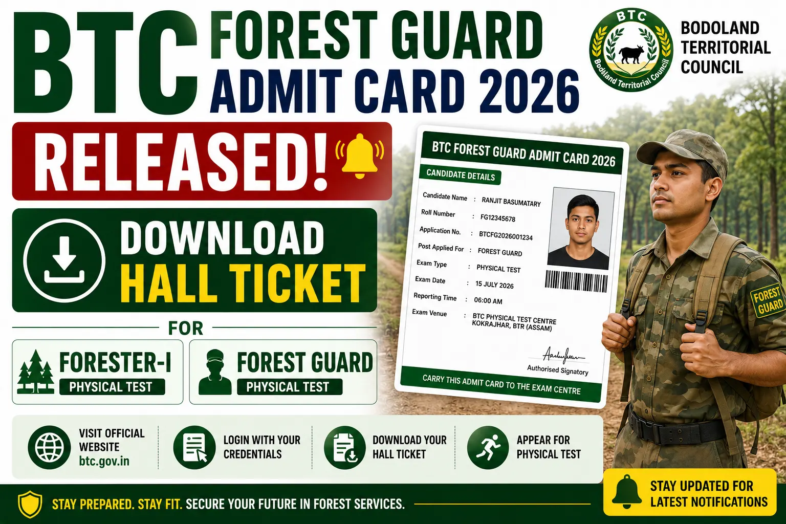 BTC Forest Guard Admit Card 2026
