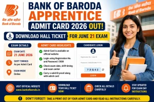 Bank of Baroda Apprentice Admit Card 2026