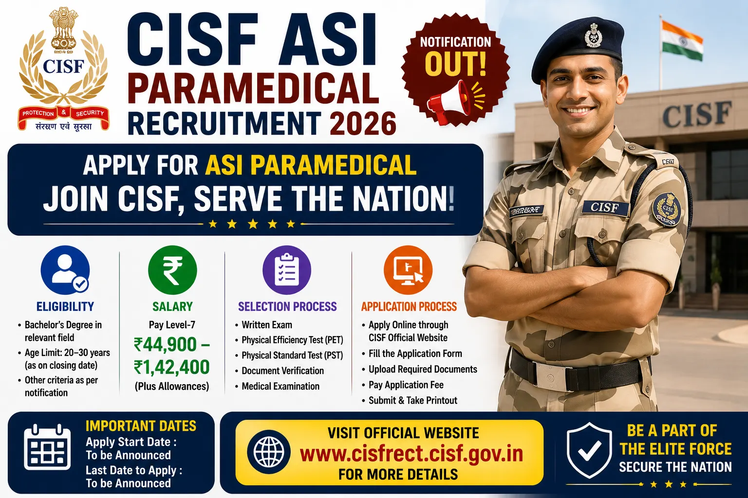 CISF ASI Paramedical Recruitment 2026