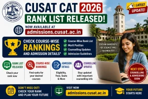 CUSAT CAT 2026 Rank List