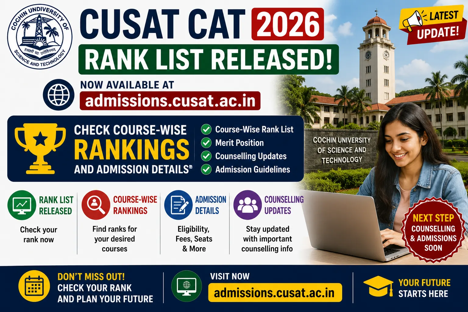 CUSAT CAT 2026 Rank List