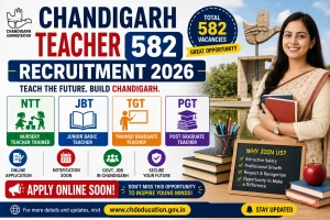 Chandigarh Teacher 582 Recruitment 2026