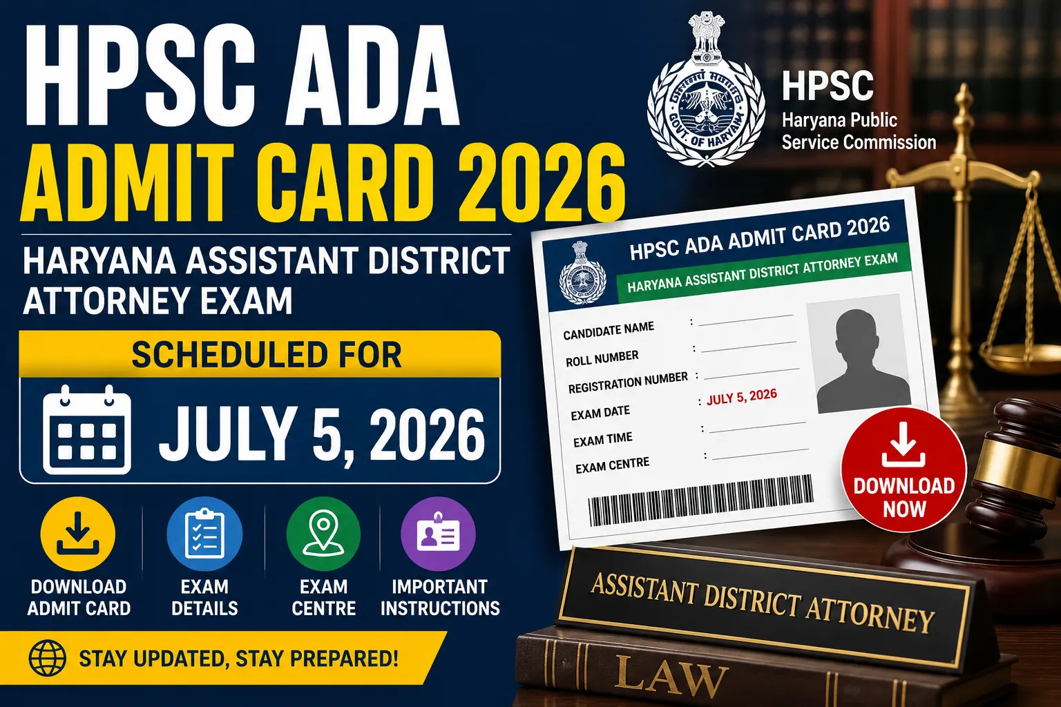 HPSC ADA Admit Card 2026