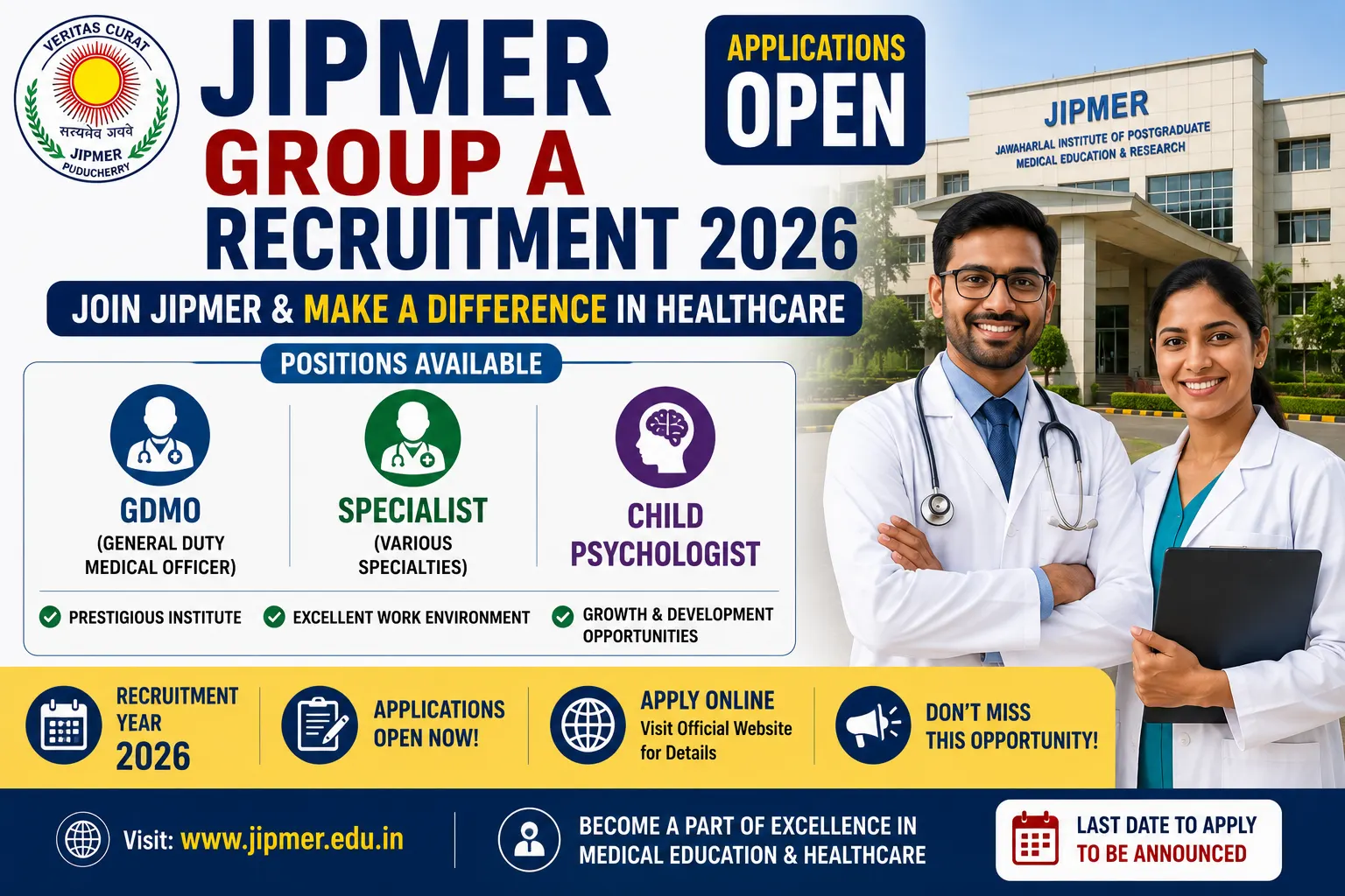 JIPMER Group A Recruitment 2026