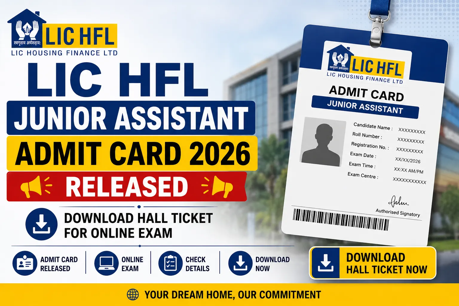 LIC HFL Junior Assistant Admit Card 2026
