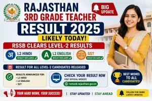Rajasthan 3rd Grade Teacher Result 2025