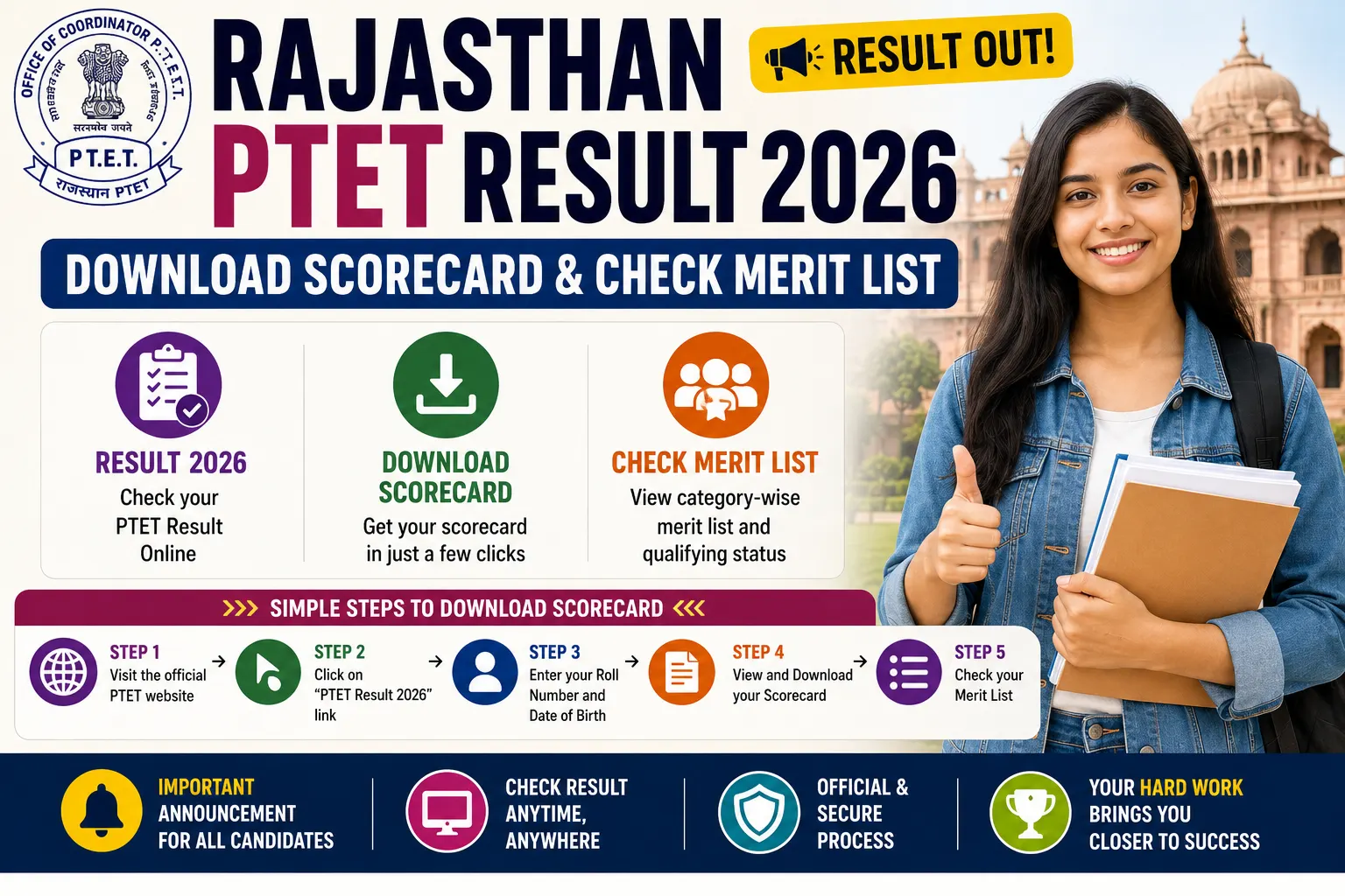 Rajasthan PTET Result 2026