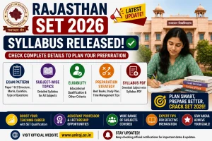 Rajasthan SET Syllabus 2026
