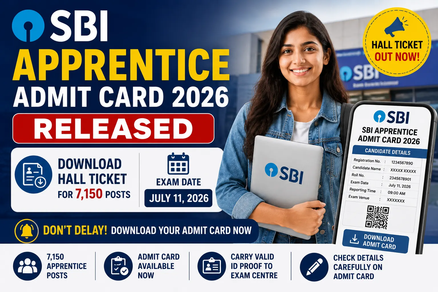 SBI Apprentice Admit Card 2026