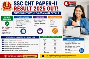 SSC CHT Paper-II Result 2025