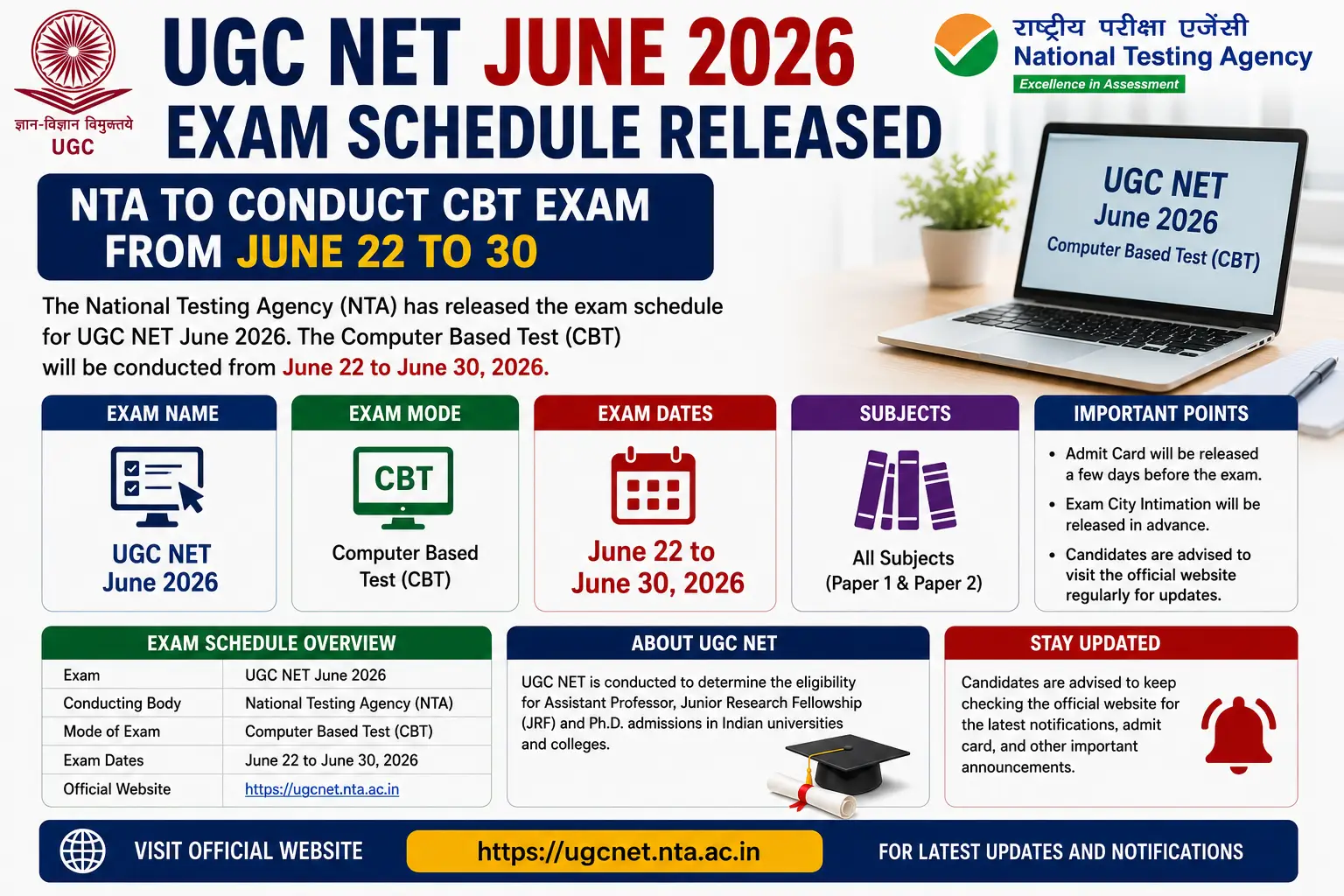 UGC NET June 2026 Exam Schedule