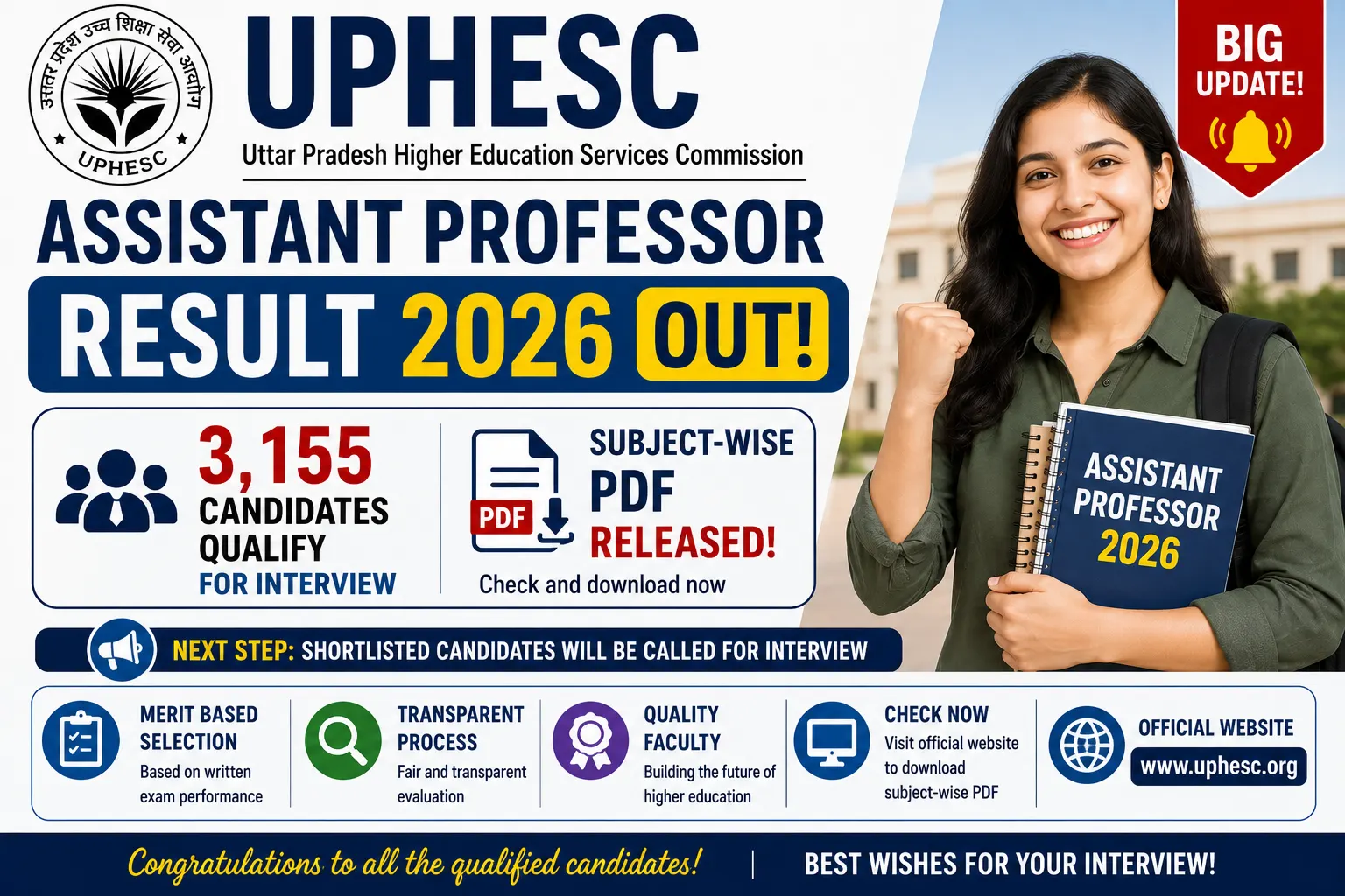 UPHESC Assistant Professor Result 2026