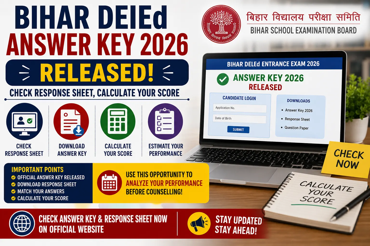 Bihar DElEd Answer Key 2026