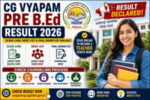 CG Vyapam Pre B.Ed Result 2026