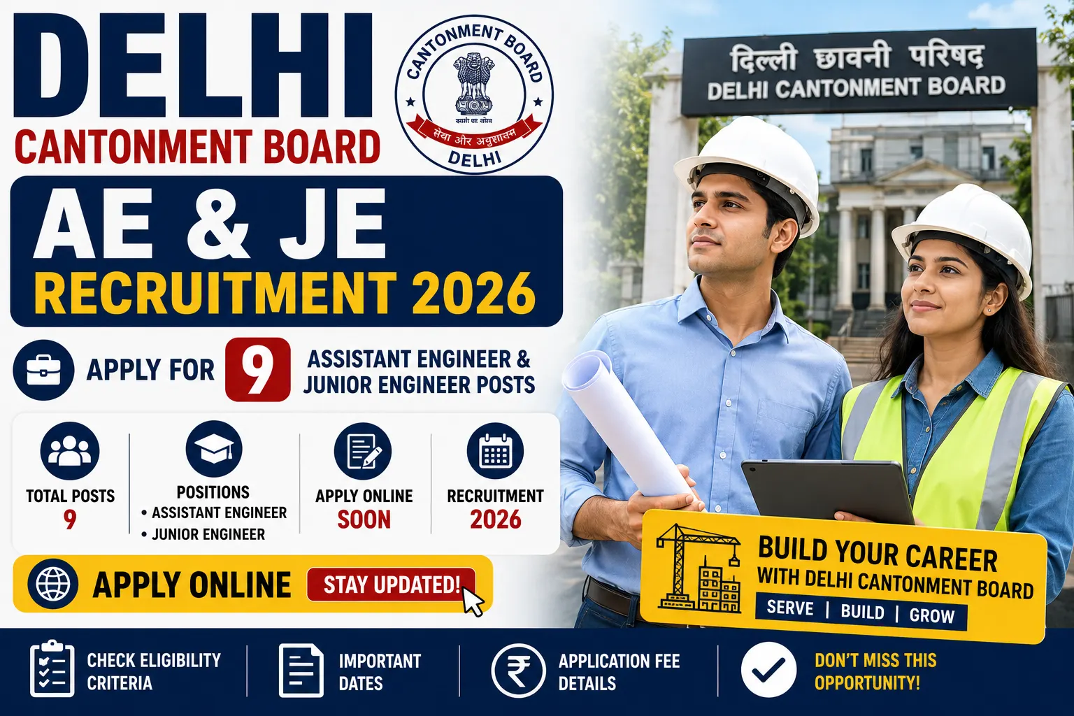 Delhi Cantonment Board AE & JE Recruitment 2026