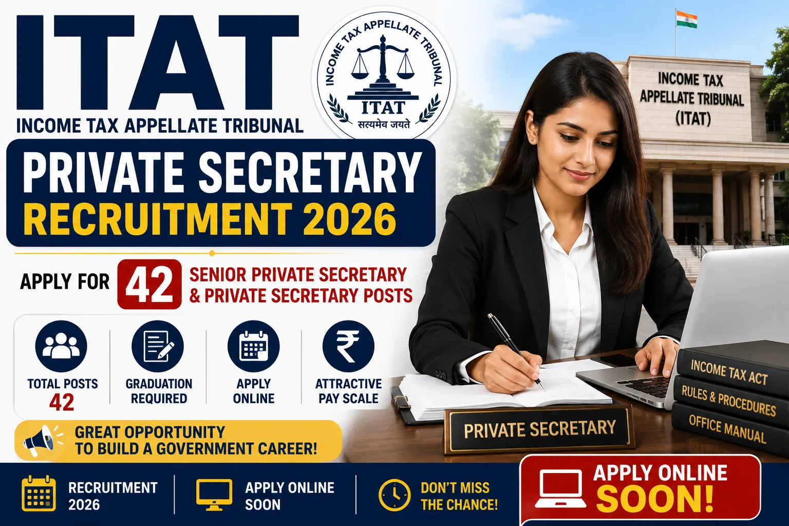 ITAT Private Secretary Recruitment 2026