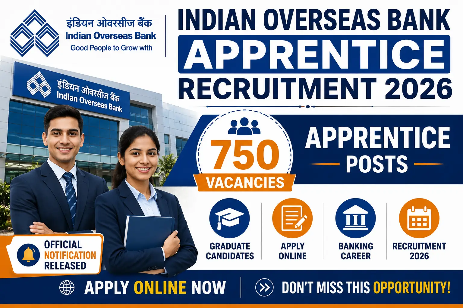 Indian Overseas Bank Apprentice Recruitment 2026
