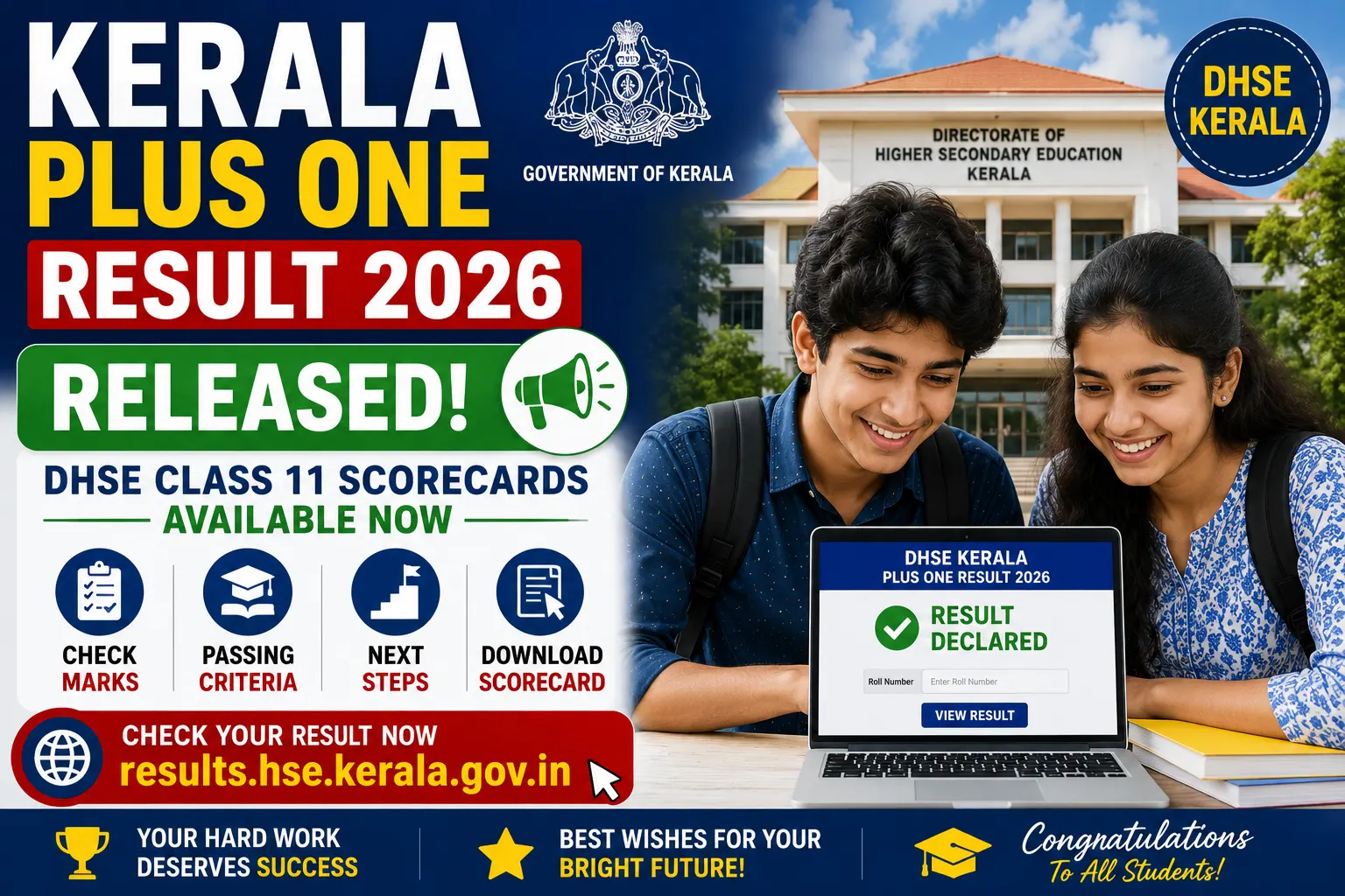 Kerala Plus One Result 2026