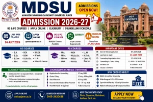 MDSU Admission 2026-27