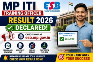 MP ITI Training Officer Result 2026