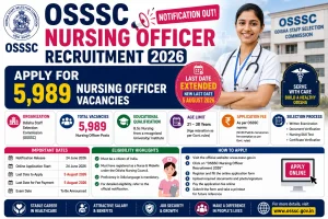 OSSSC Nursing Officer Recruitment 2026
