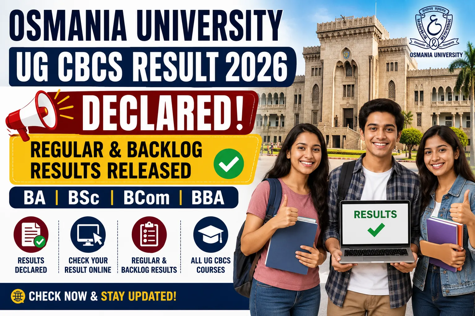 Osmania University UG CBCS Result 2026