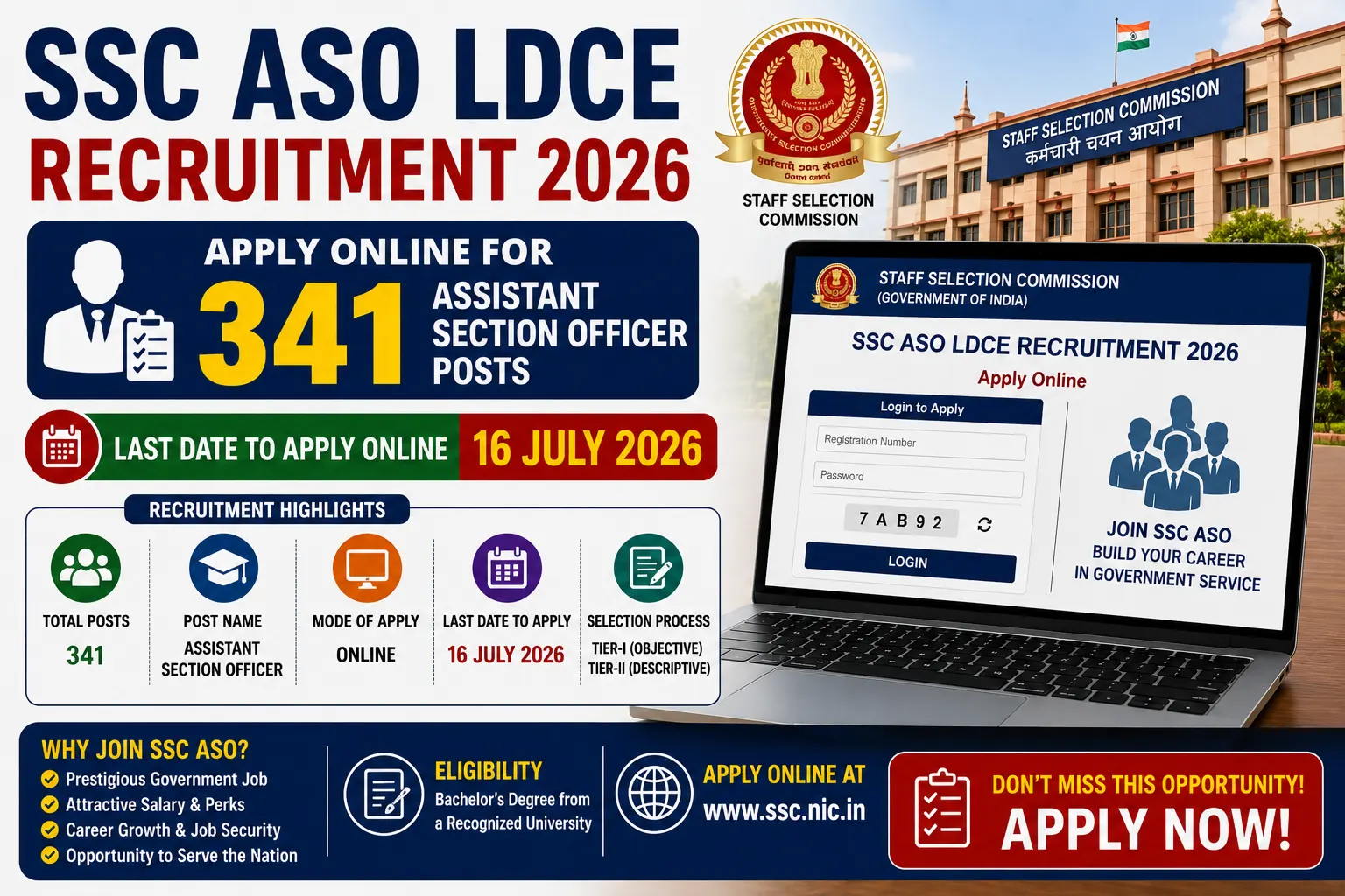 SSC ASO LDCE Recruitment 2026