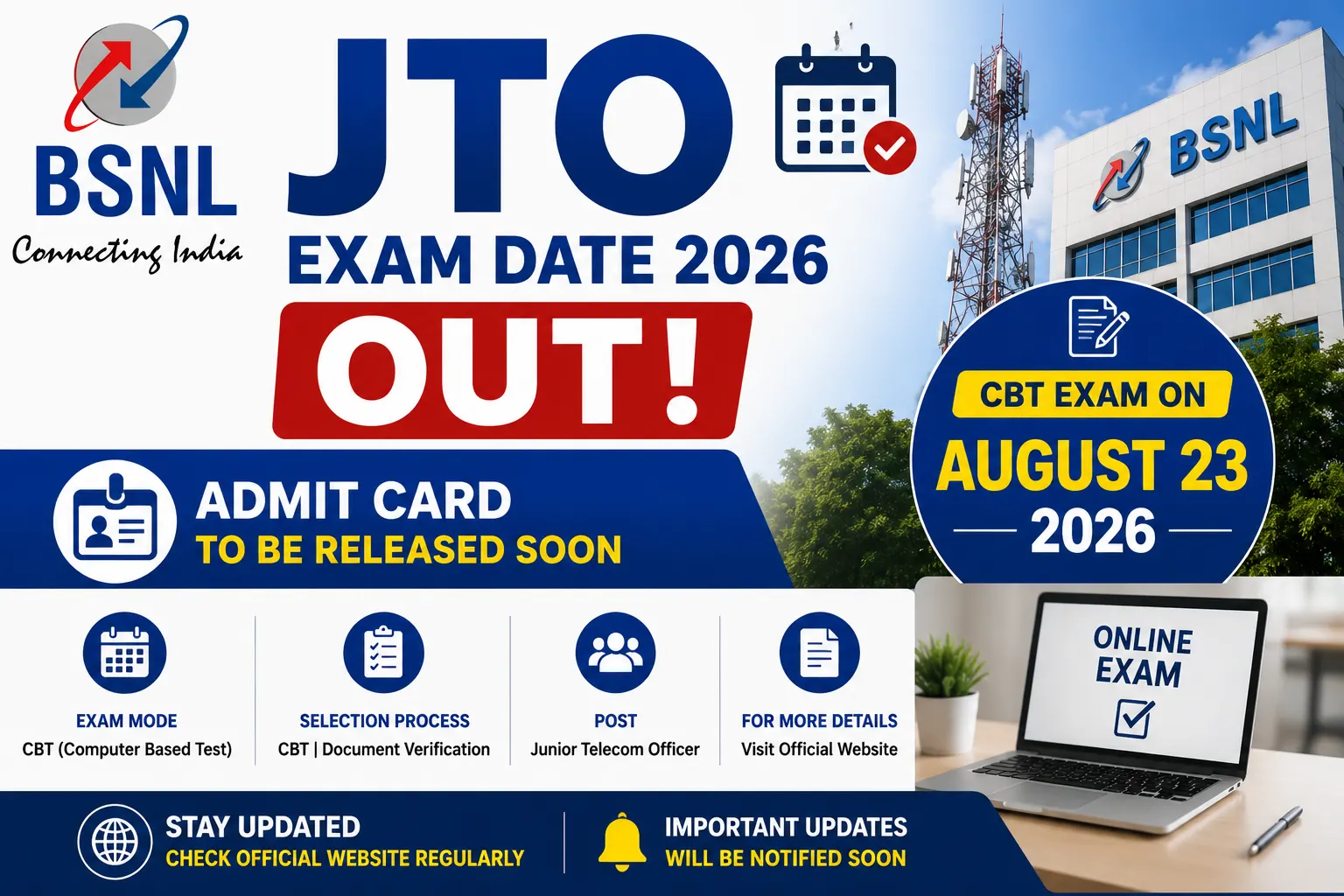 BSNL JTO Exam Date 2026