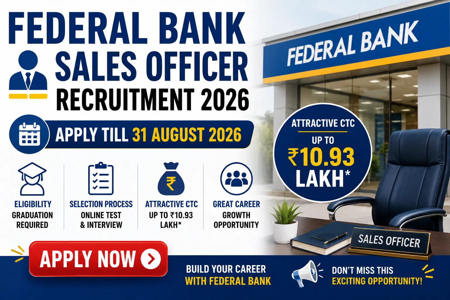 Federal Bank Sales Officer Recruitment 2026