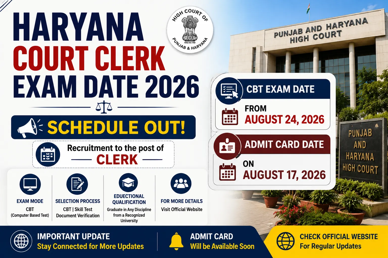 Haryana Court Clerk Exam Date 2026