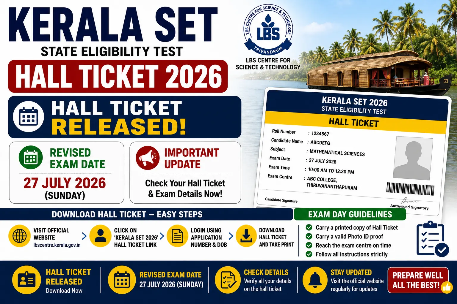 Kerala SET Hall Ticket 2026