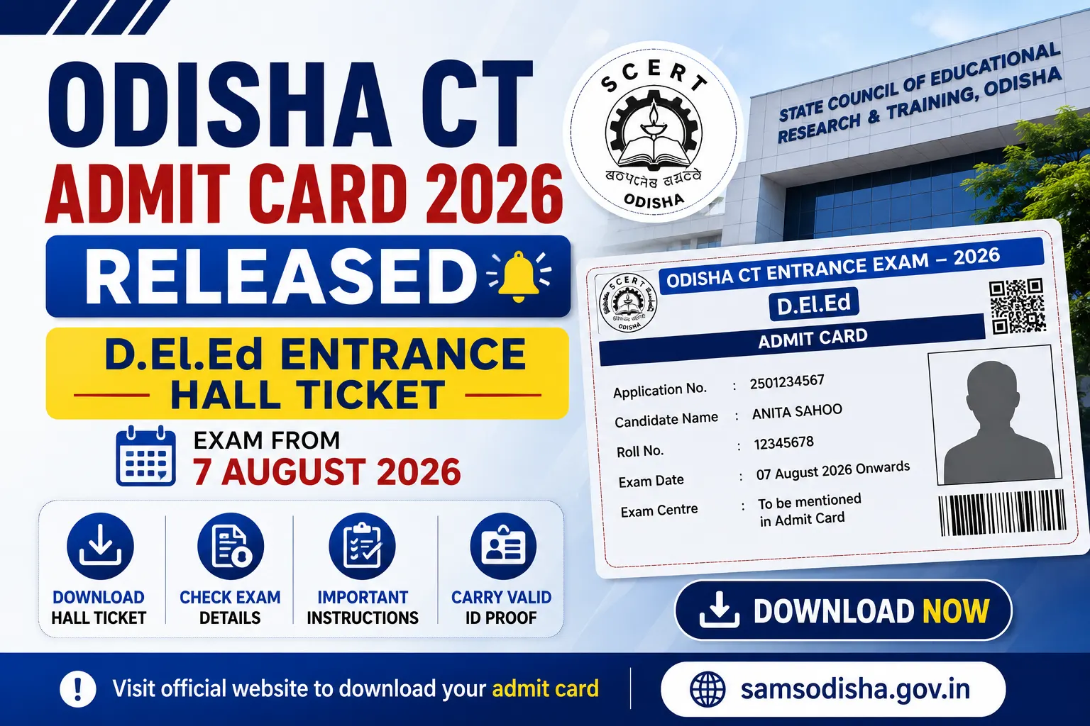 Odisha CT Admit Card 2026
