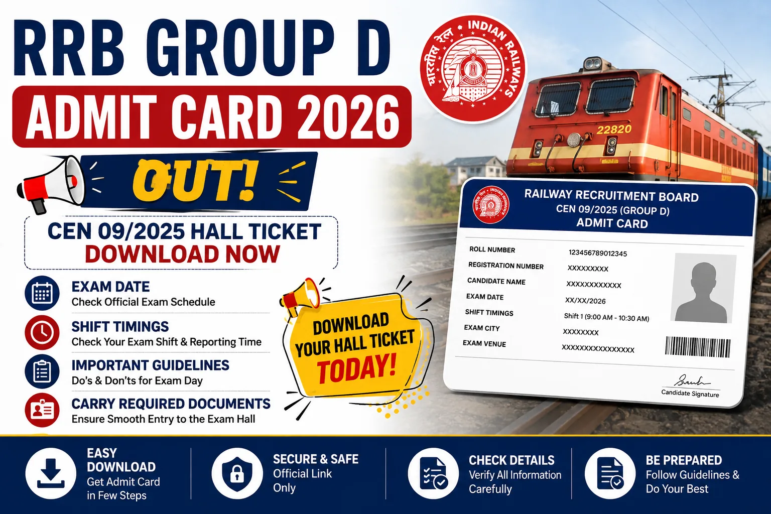RRB Group D Admit Card 2026